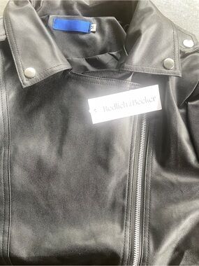 Women's Black Bomber Moto Jacket fits small